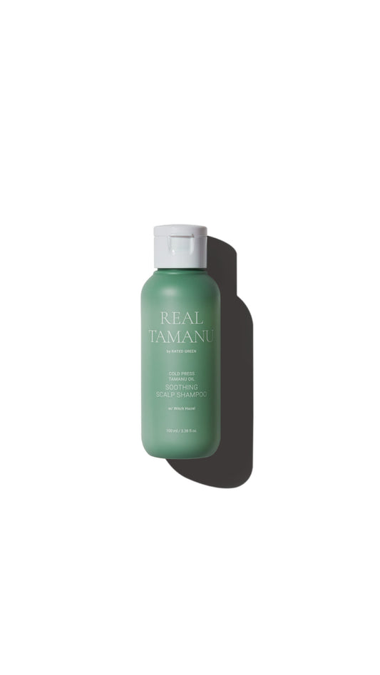 міні Заспокійливий шампунь для волосся з маслом таману  RATED GREEN REAL TAMANU TAMANU OIL SOOTHING SCALP SHAMPOO 100ML